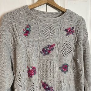 Floral Fibre Art Sweater